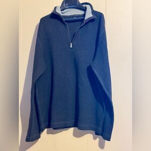 BANANA REPUBLIC Men's LARGE‎ Gray 1/4 zipper Sweater business casual